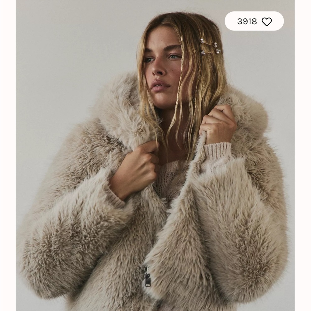 Free People Teddy Jacket - Cream